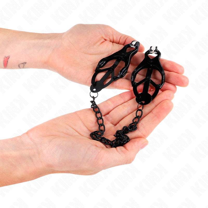 KINK - JAPANESE STYLE NIPPLE CLIPS WITH CHAIN BLACK 30 CM
