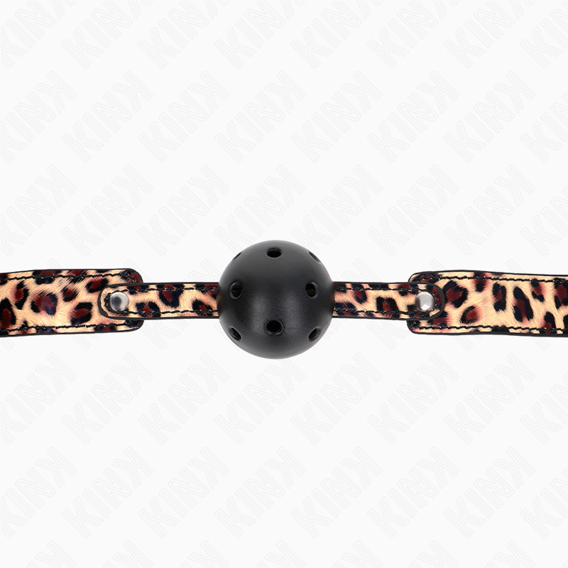 KINK - Mordaça Bola 4.5 CM Respirável Leopardo 65 x 2.5 CM