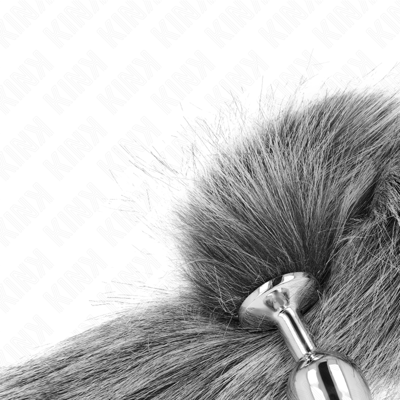 KINK - ANAL PLUG SIZE S 7 X 3 CM WITH SYNTHETIC TAIL 40 CM SILVER