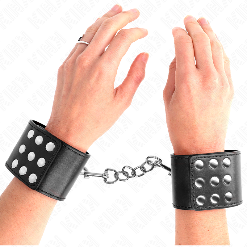 KINK - Adjustable Snap Wristbands, Black, 19-24 cm x 5.5 cm
