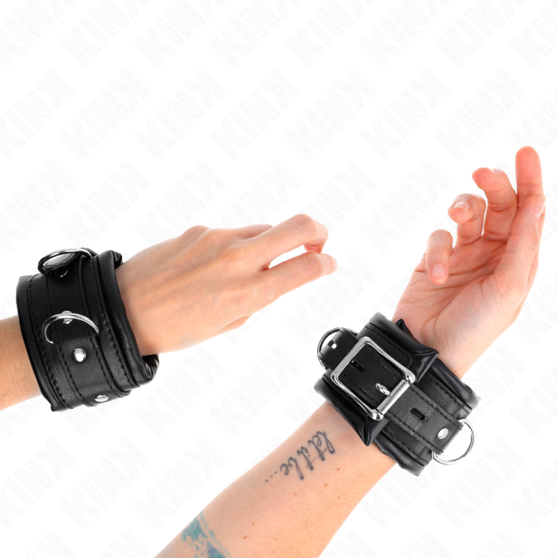 KINK - HEAVY STYLE WRISTBANDS BLACK LINING ADJUSTABLE 20-30 CM X 6 CM