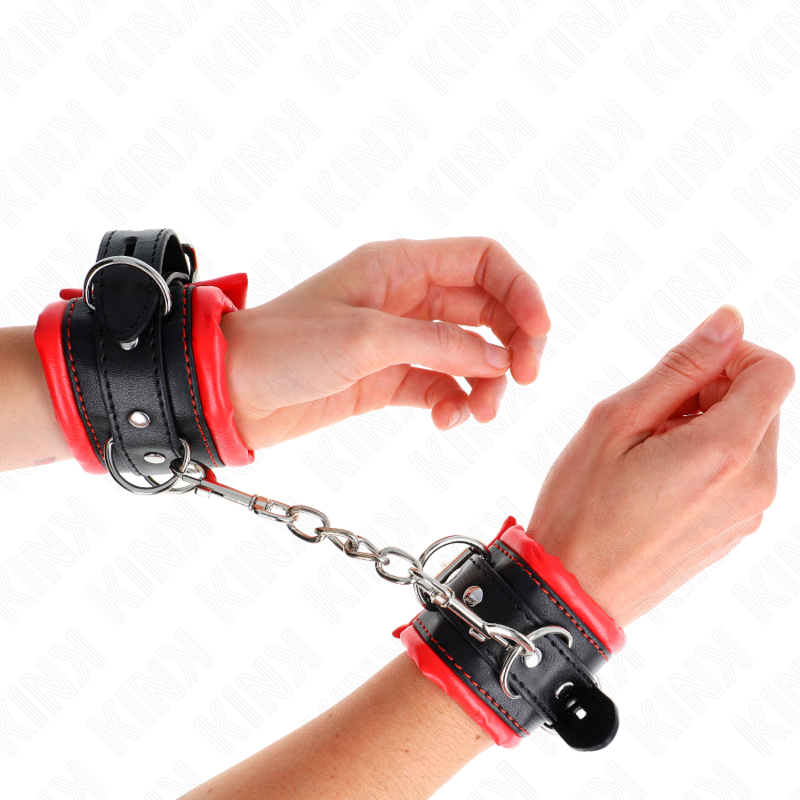 KINK - HEAVY STYLE WRISTBANDS RED LINING ADJUSTABLE 20-30 CM X 6 CM
