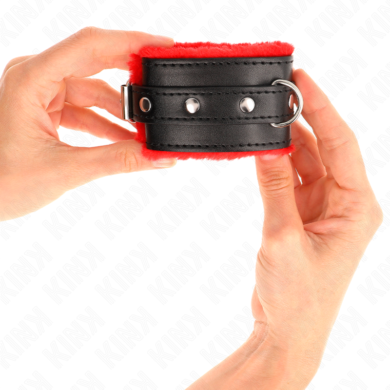 KINK - PREMIUM LINED RED WRISTBANDS WITH ADJUSTABLE BLACK STRAP 17-29 CM X 6 CM