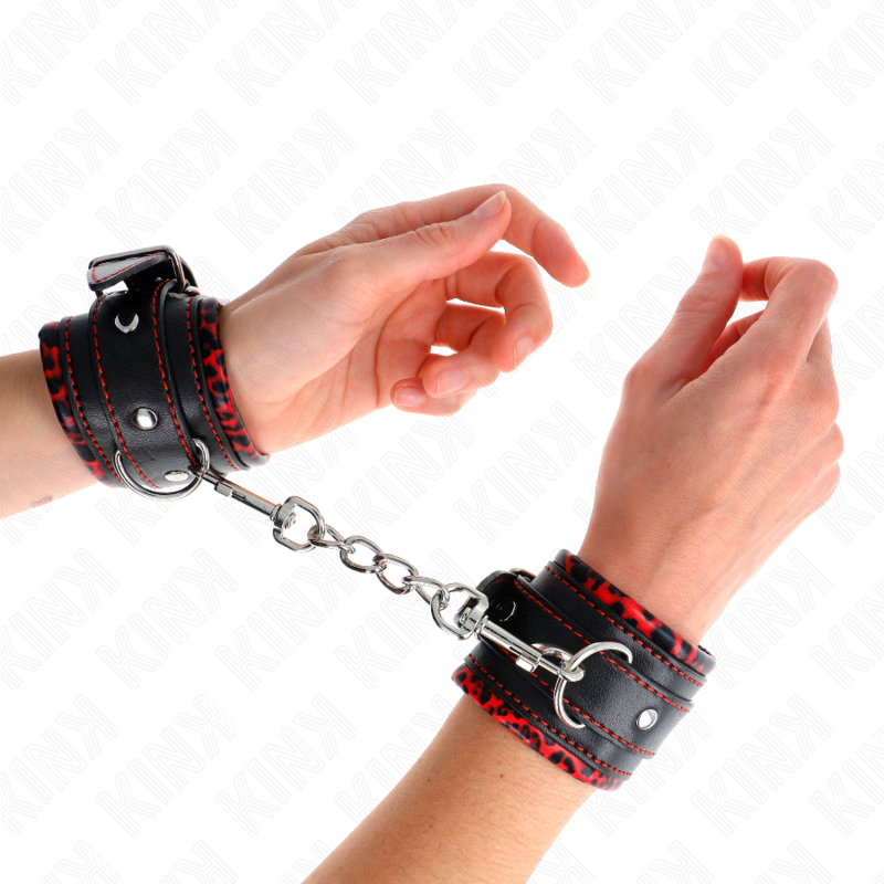KINK - LINED WRISTBANDS RED / BLACK ADJUSTABLE 17-29 CM X 6 CM