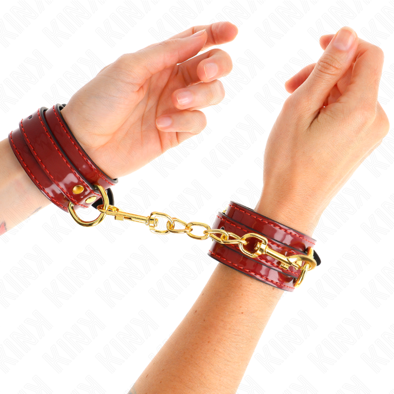 KINK - JOANNA ANGEL RED ADJUSTABLE WRISTBANDS WITH GOLD CHAIN 16.5-26 CM X 4 CM