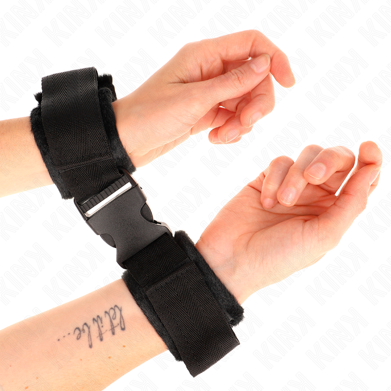 KINK - BLACK NYLON WRISTBANDS MODEL 1 ADJUSTABLE 25-35 CM X 6 CM