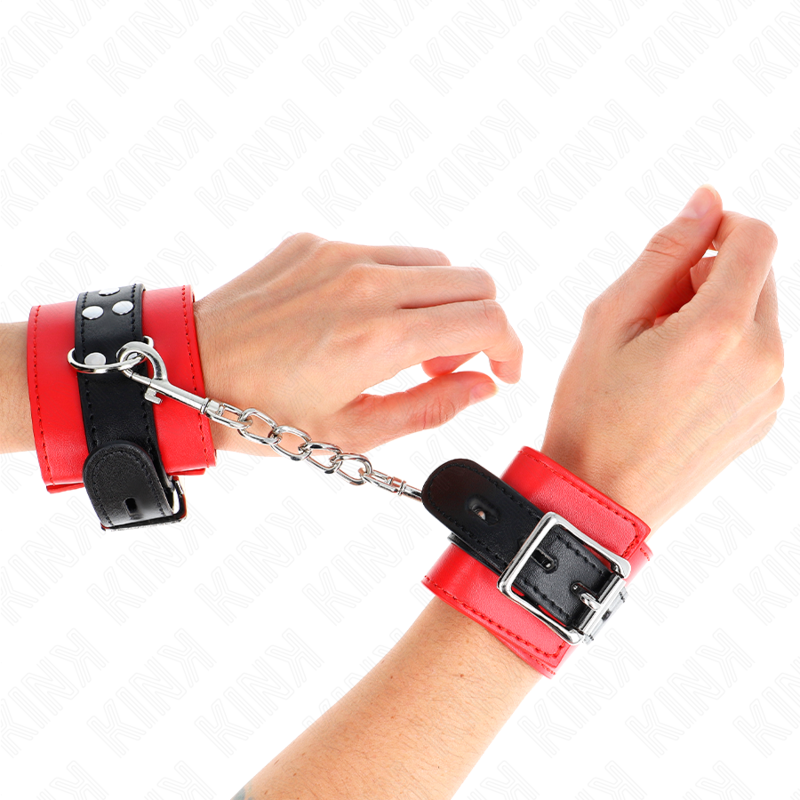 KINK - RED WRISTBANDS WITH ADJUSTABLE BLACK STRAP 17-28 CM X 6 CM