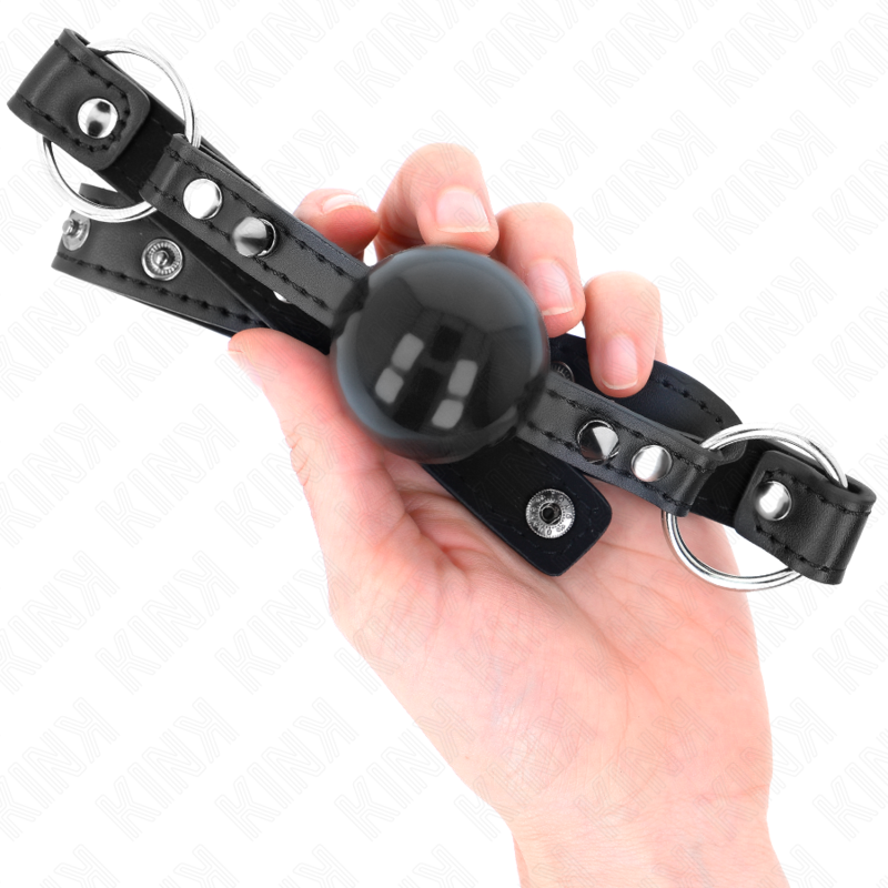 KINK - BALL GAG 4 CM WITH SPIKE RIVET AND SNAP FASTENER 65 x 2 CM