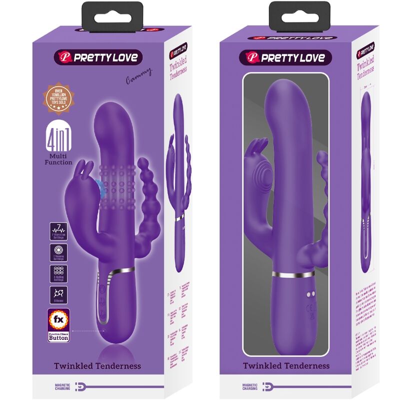 PRETTY LOVE - CAMMY TRIPLE MULTIFUNCTION VIBRATOR 4 IN 1 PURPLE