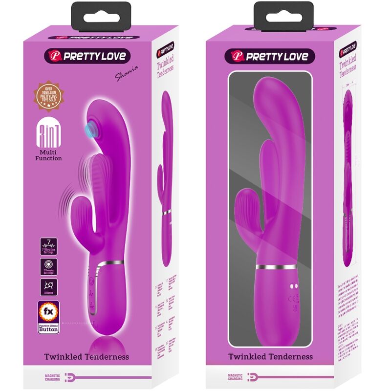 PRETTY LOVE - SHANIA TRIPLE RABBIT MULTIFUNCTION VIBRATOR PINK