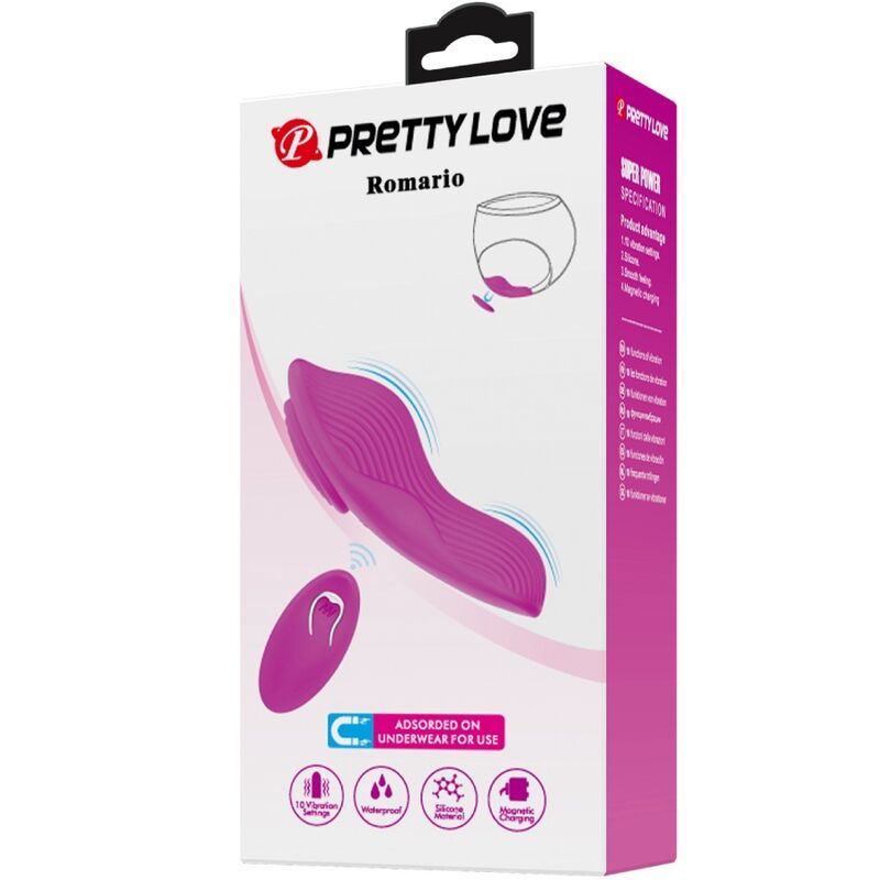 PRETTY LOVE - ROMARIO ESTIMULADOR LAY-ON CLÍTORIS CONTROLO REMOTO ROSA