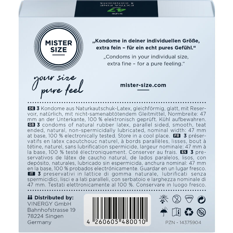 MISTER MISE - CONDOMS Mida XS 47 mm (3 unitats)