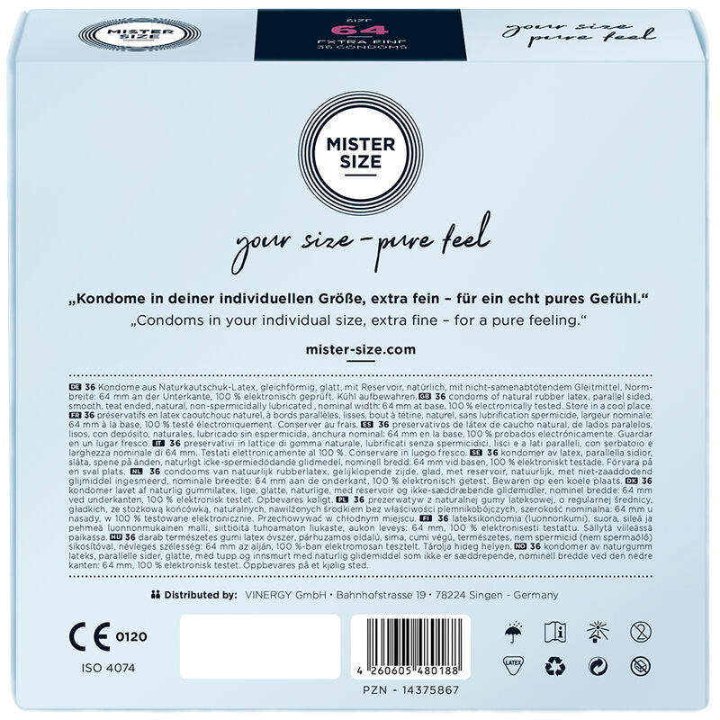 MISTER MISE - CONDOMS Mida xxl 64 mm (36 unitats)