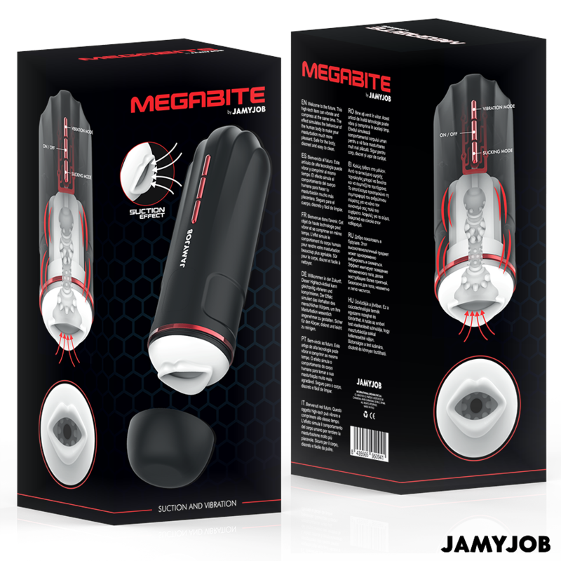 JAMYJOB - MEGABITE MASTURBADOR BOCA AUTOMÁTICO 5 MODOS SUCCIONADOR Y VIBRACIÓN