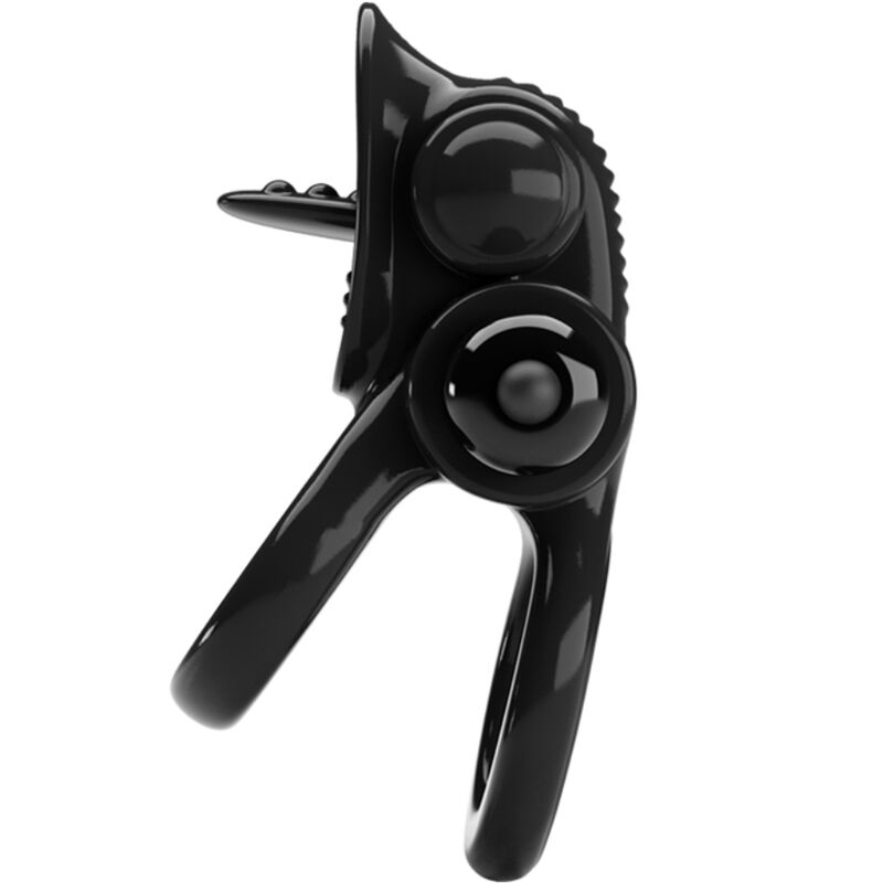 Pretty Love: anell de doble vibrador anell apassionat + estimulador de clitoris negre
