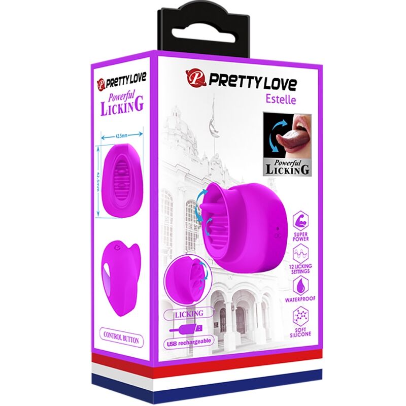 PRETTY LOVE - ESTELLE CLITORAL STIMULATING TONGUE 12 VIBRATIONS PURPLE