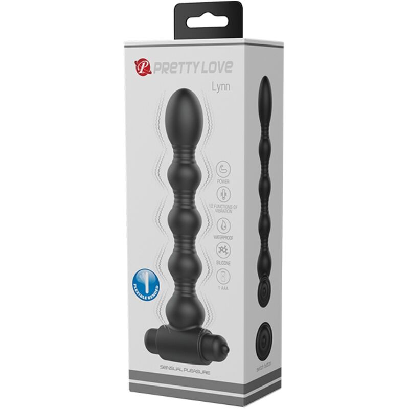 PRETTY LOVE - PLUG ANAL EM SILICONE LYNN 10 VIBRAÇÕES PRETO