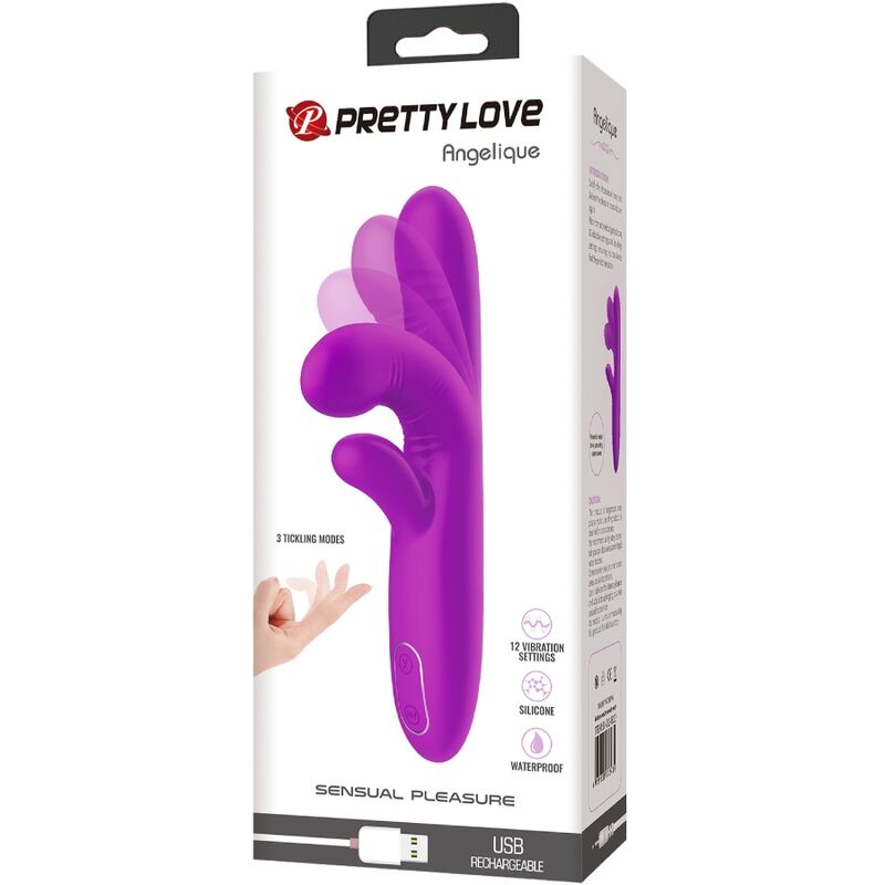 PRETTY LOVE - ANGELIQUE MULTIFUNCTION VIBRATOR + CLITORAL STIMULATOR PURPLE