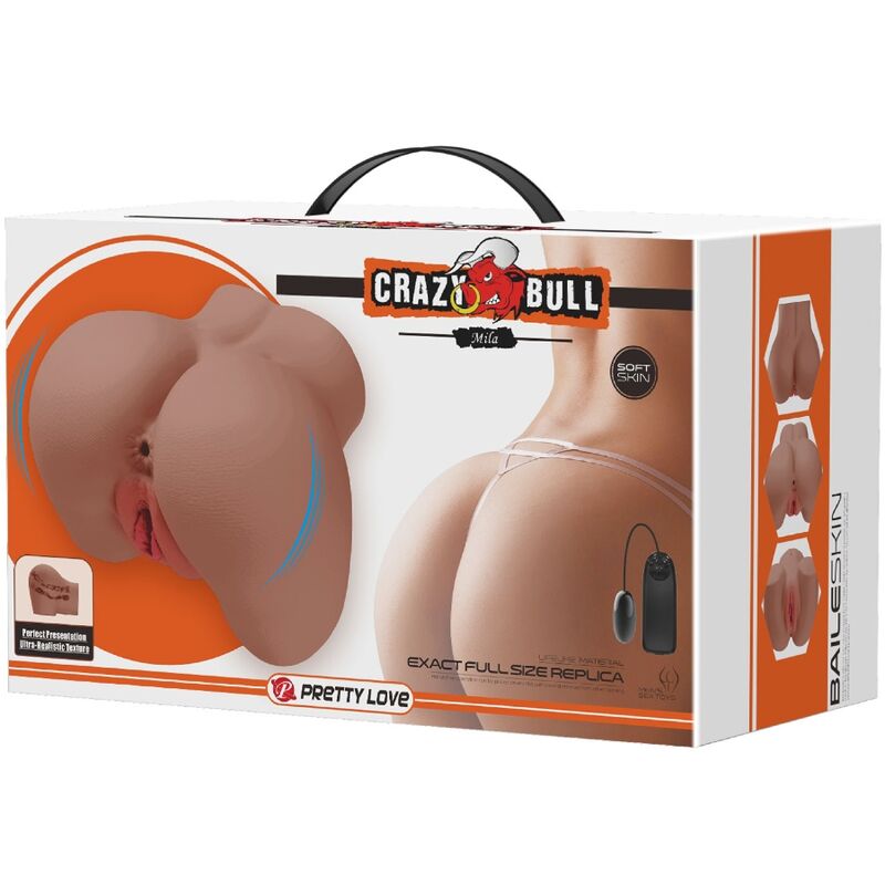 Crazy Bull - Mila Vibrator Rear with Vagina and Natural Realistic Anus Remote Control