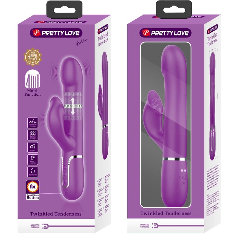 PRETTY LOVE - VIBRADOR & ESTIMULADOR MULTIFUNCIÓN 4 EN 1 MORADO