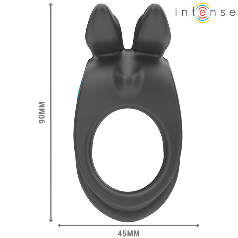 Intenso - Sam anel de vibrador duplo vibrações pretas pretas
