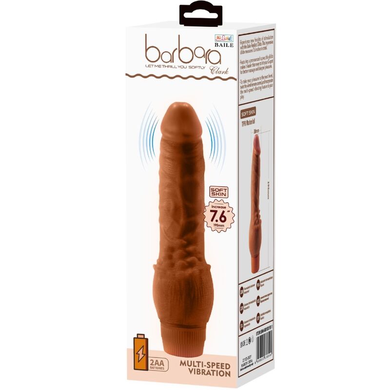 DANCE - BARBARA REALISTIC VIBRATOR 19.5 CM MULATO