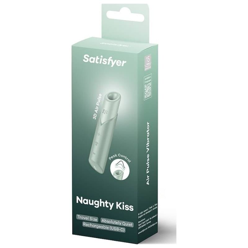 SATISFYER - NAUGHTY KISS CLITORAL STIMULATOR WITH WAVY ELEVATED GREEN