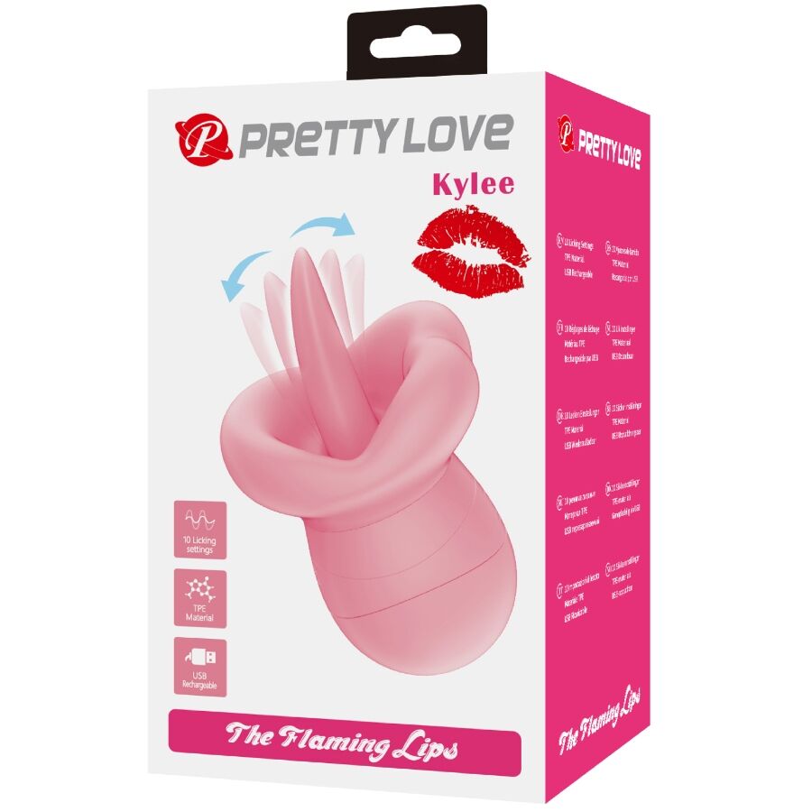 PRETTY LOVE - KYLEE CLITORAL STIMULATING TONGUE 10 VIBRATIONS PINK NUDE
