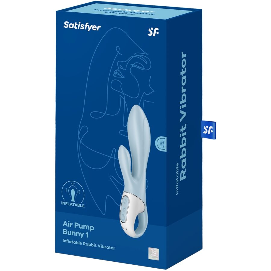 SATISFYER - AIR PUMP BUNNY 1 VIBRADOR INFLÁVEL RABBIT AZUL