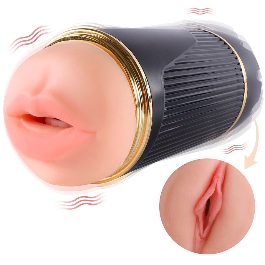 Shequ - Kay Double Masturbator amb boca doble i vibracions