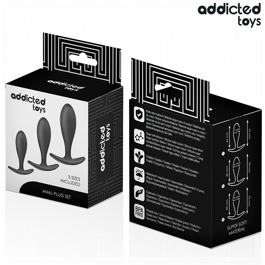 ADDICTED TOYS - SET OF 3 SILICONE ANAL PLUG MODEL 2