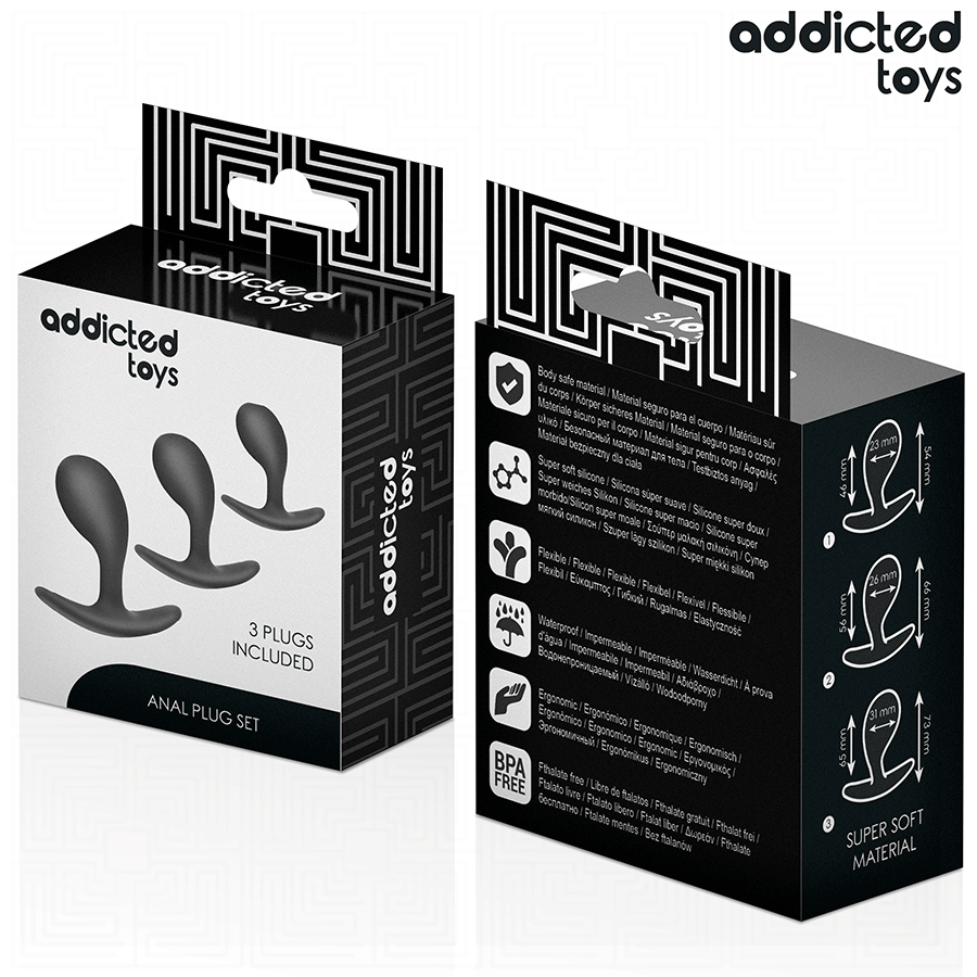 ADDICTED TOYS - SET OF 3 SILICONE ANAL PLUG MODEL 3