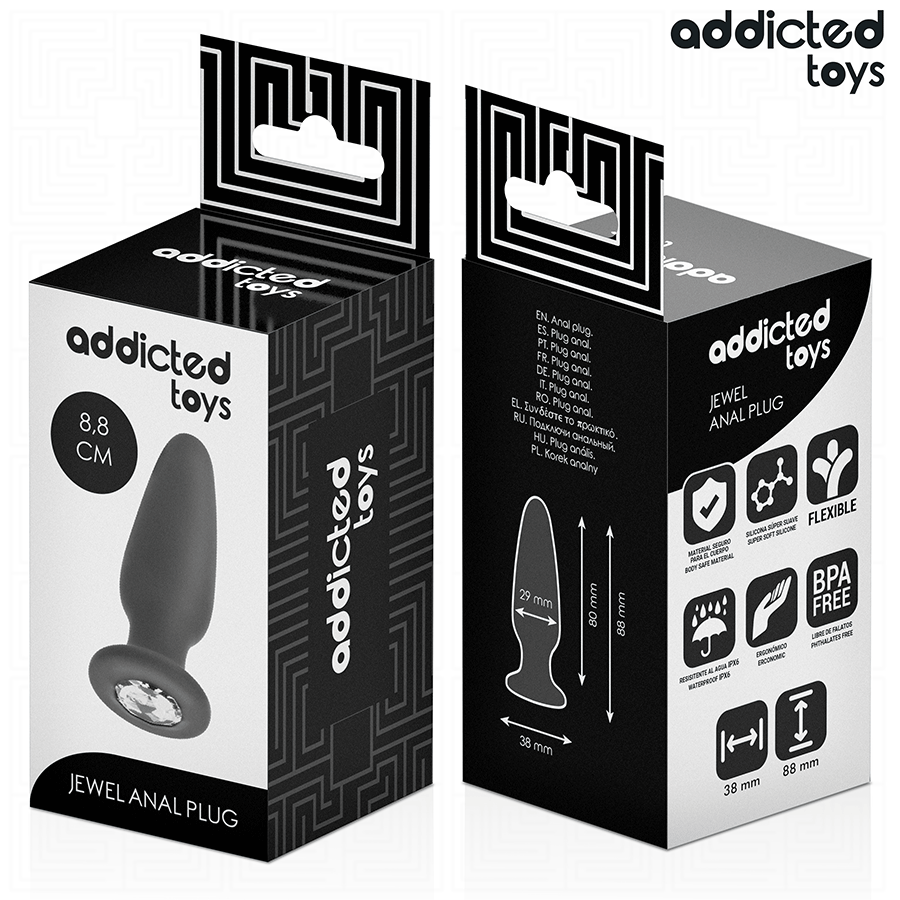ADDICTED TOYS - PLUG ANAL COM JOIA SILICONE TAMANHO S 8,8 CM
