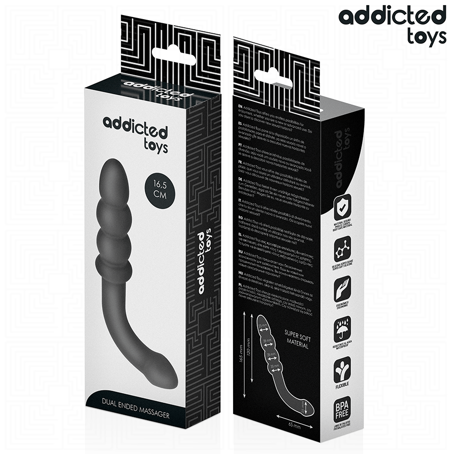 ADDICTED TOYS - MASAJEADOR ANAL DOBLE SILICONA 16,5 CM