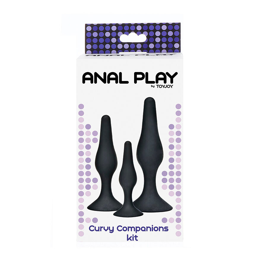TOYJOY - ANAL PLAY CURVY COMPANIONS PLUG ANAL 3 PIEZAS NEGRO