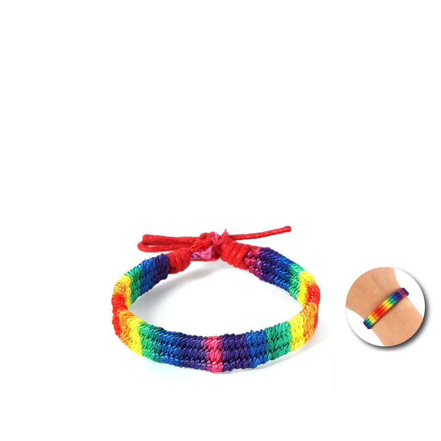PRIDE - PULSERA TRENZADA BANDERA ARCOÍRIS