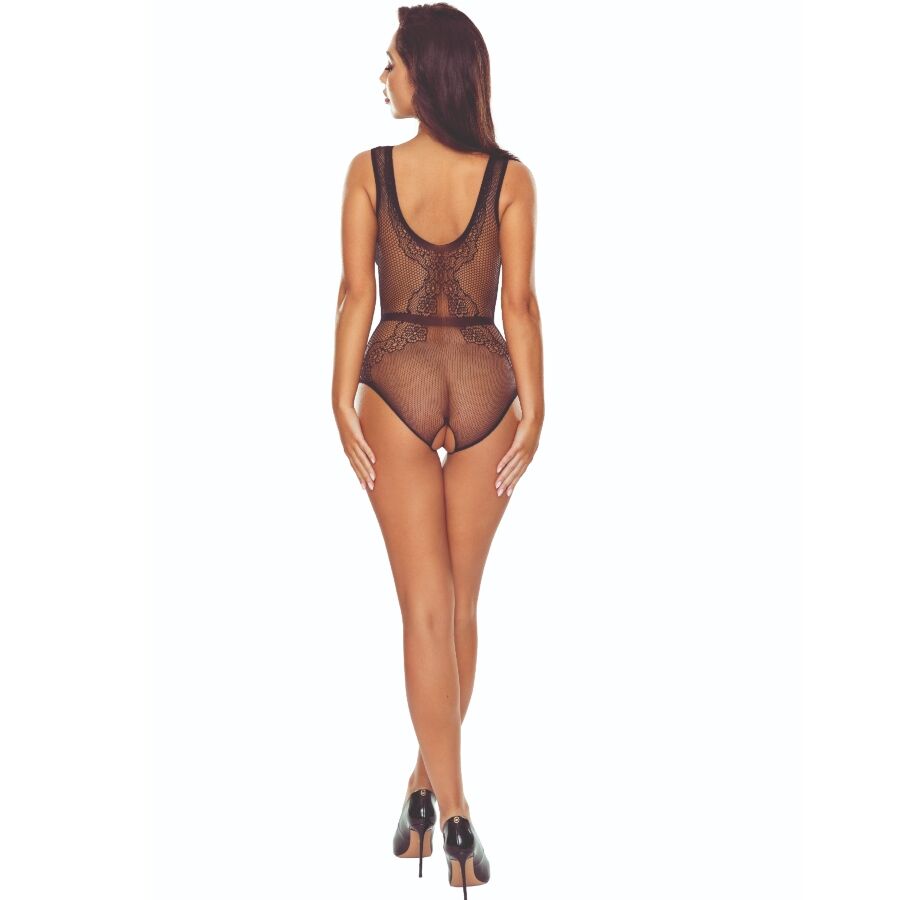 PASSION - BS115 BODYSTOCKING MESH BLACK