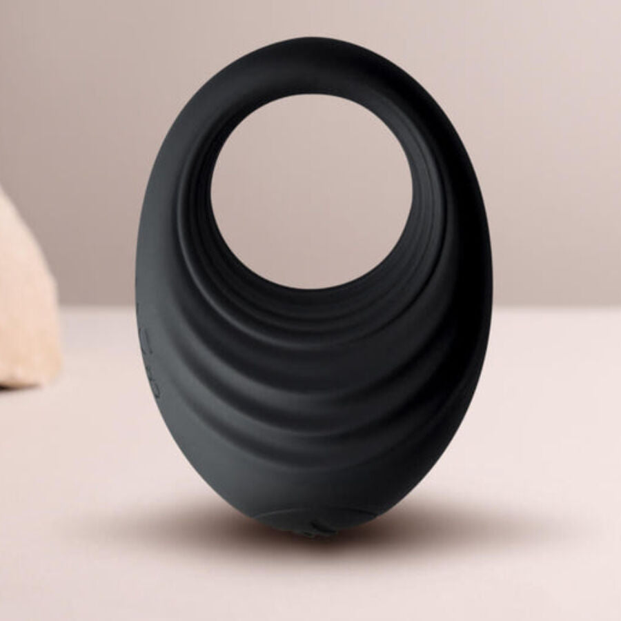 ROCKS- OFF - Anell vibrador de spire per al penis negre