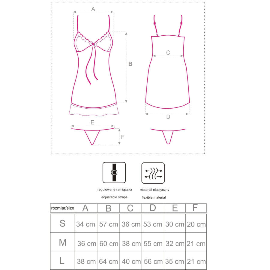 LIVCO CORSETTI FASHION - LUISE 1710 BABYDOLL + TANGA NEGRO M