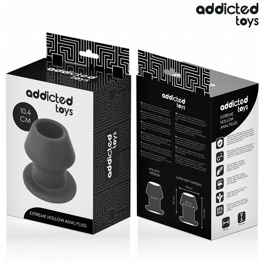 ADDICTED TOYS - EXTREME SILICONE HOLLOW ANAL PLUG SIZE L 10.4 CM