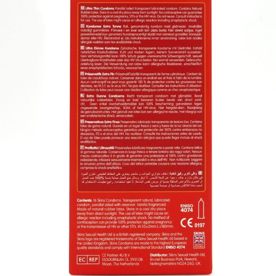 SKINS - ULTRA THIN PREMIUM CONDOMS PACK OF 16