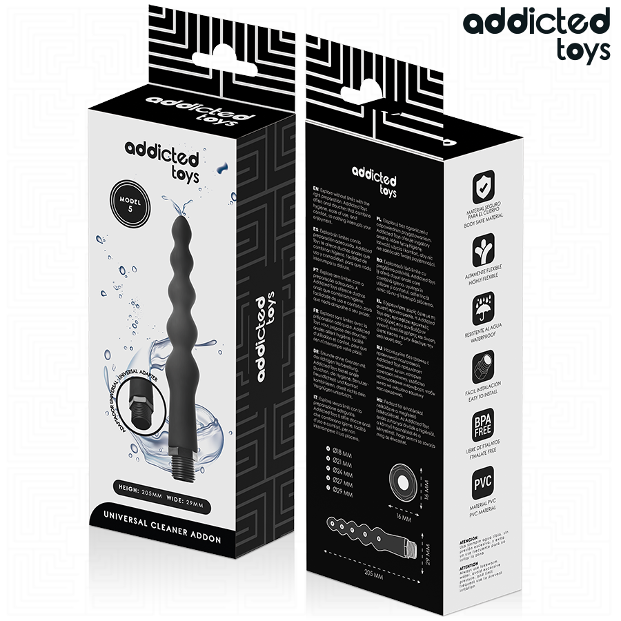 ADDICTED TOYS - LIMPIADOR ANAL CON ADAPTADOR UNIVERSAL MODELO 5