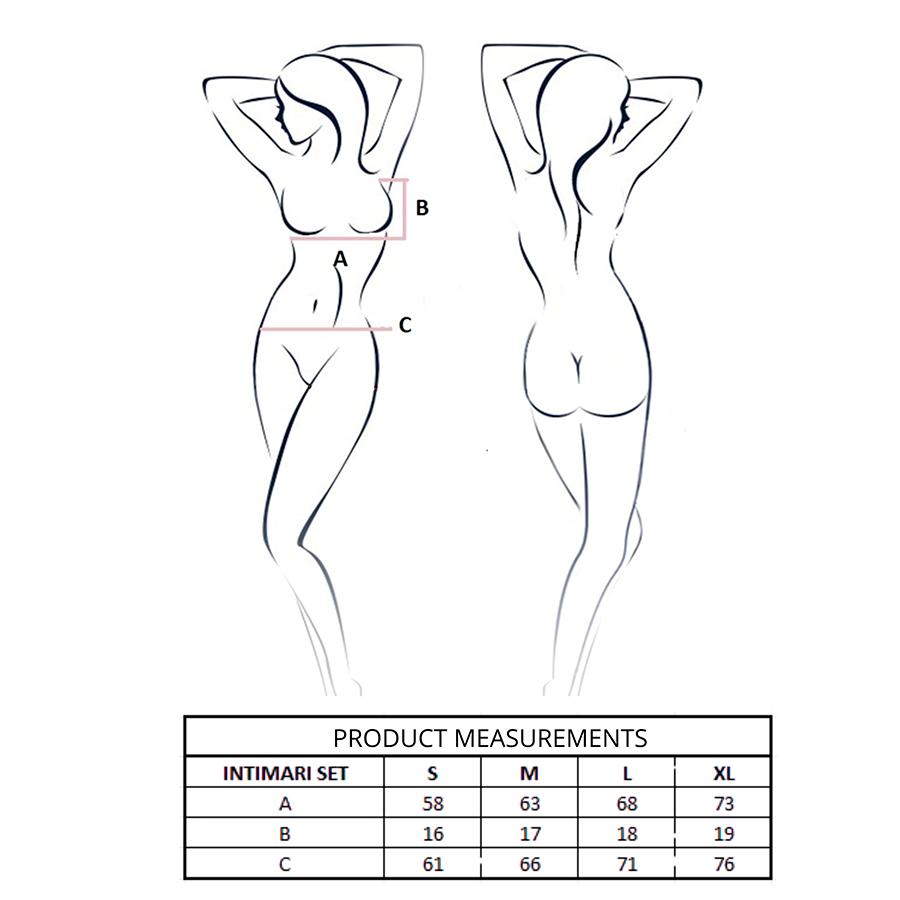 PASSION - INTIMARI SET SUJETADOR + BRAGAS ROSA S/M
