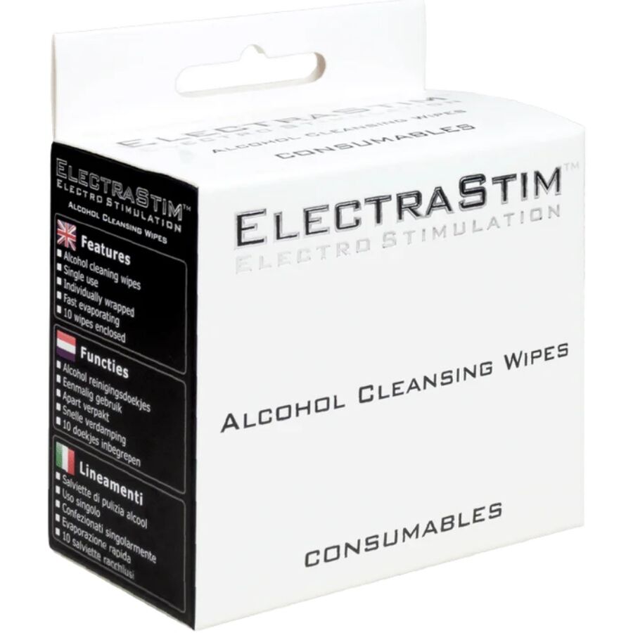 ELECTRASTIM - TOALHITAS DE HIGIENE COM ÁLCOOL 10 UNIDADES
