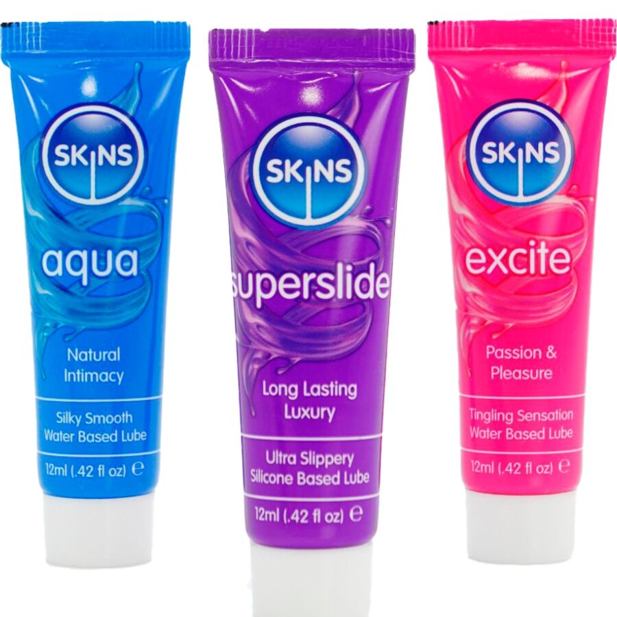 SKINS - VITAL LUBES KIT LUBRICANTES AQUA, SUPERSLIDE & EXCITE 3 x 12 ML