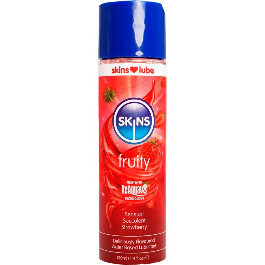 SKINS - LUBRIFICANTE À BASE DE ÁGUA SABOR MORANGO 130 ML