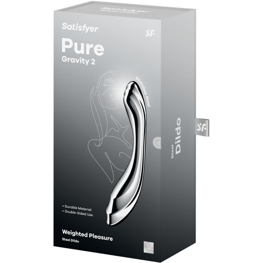 SATISFYER - PURE GRAVITY 2 DILDO ACERO INOXIDABLE DOBLE USO
