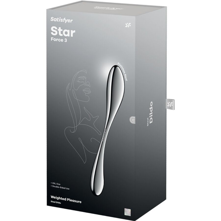 SATISFYER - STAR FORCE 3 DILDO ACERO INOXIDABLE DOBLE USO