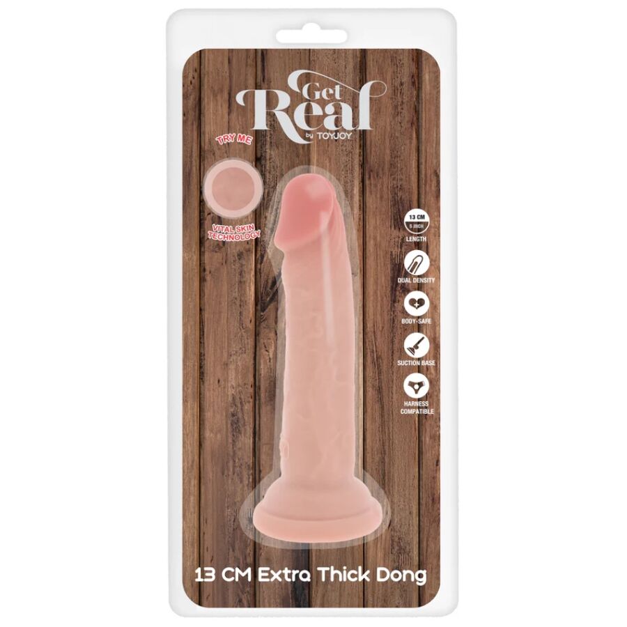 GET REAL - DILDO DELUXE DUPLA DENSIDADE TPE PAU GROSSO 13 CM
