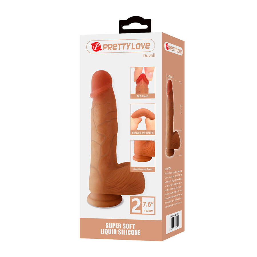 PRETTY LOVE - DUVALL DILDO REALÍSTICO CON VENTOSA 19.3 CM -Ø- 4.5 CM